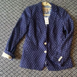 NWT Banana Republic Blue Polka Dot Blazer